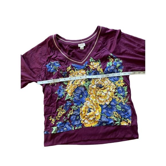 Tiny for Anthropologie Ashlee Floral V-Neck Top Shirt size small - Picture 6 of 10
